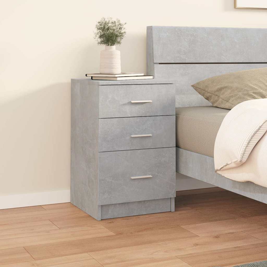 vidaXL Bed Cabinet Concrete Grey 40x40x63 cm Engineered Wood 1