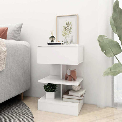 808648 vidaXL Bedside Cabinet White 40x35x65 cm Engineered Wood 3