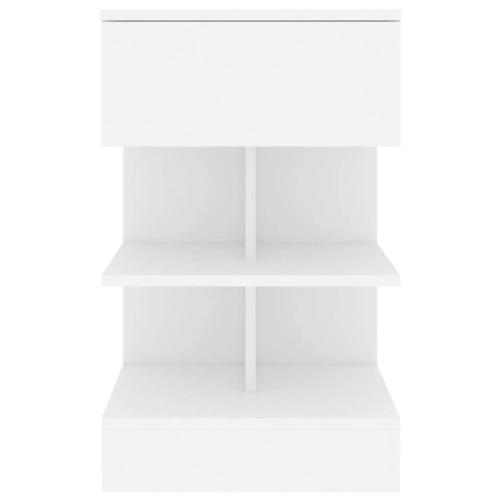 808648 vidaXL Bedside Cabinet White 40x35x65 cm Engineered Wood 4