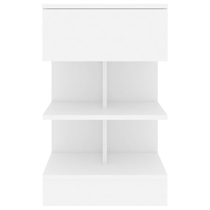 808648 vidaXL Bedside Cabinet White 40x35x65 cm Engineered Wood 4