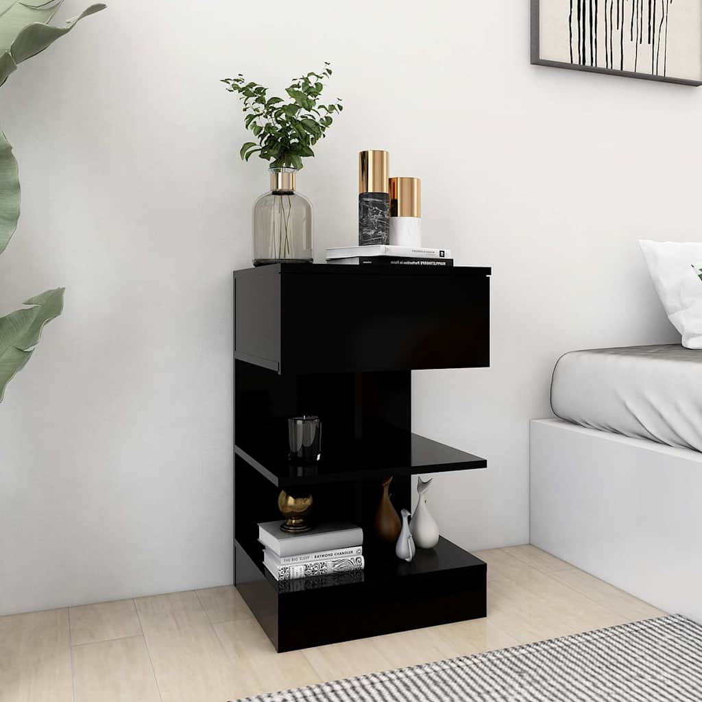 808651 vidaXL Bedside Cabinets 2 pcs Black 40x35x65 cm 1