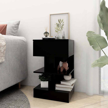 808651 vidaXL Bedside Cabinets 2 pcs Black 40x35x65 cm 4