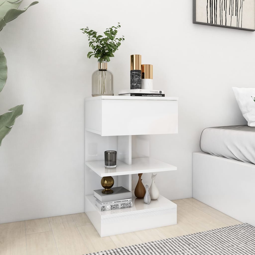 808661 vidaXL Bedside Cabinets 2 pcs High Gloss White 40x35x65 cm 1