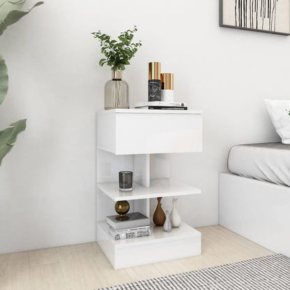808661 vidaXL Bedside Cabinets 2 pcs High Gloss White 40x35x65 cm 1