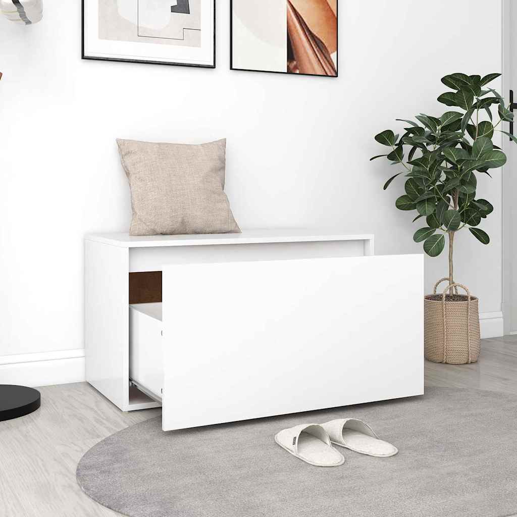 Hall Bench 80x40x45 cm Engineered Wood White
