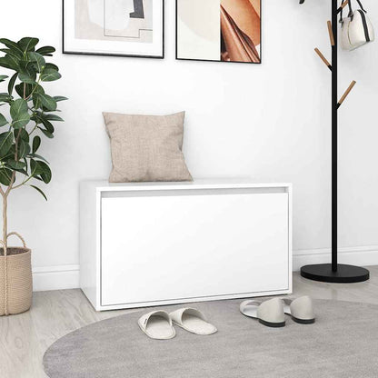 Hall Bench 80x40x45 cm Engineered Wood White