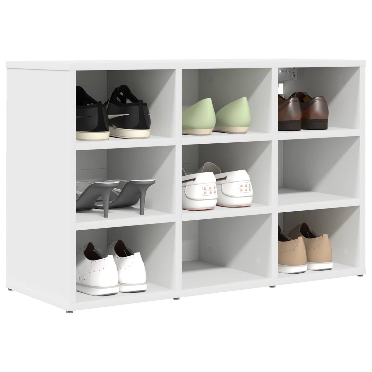 vidaXL Shoe Cabinet 77.5 x 30 x 51 cm Engineered Wood White 3