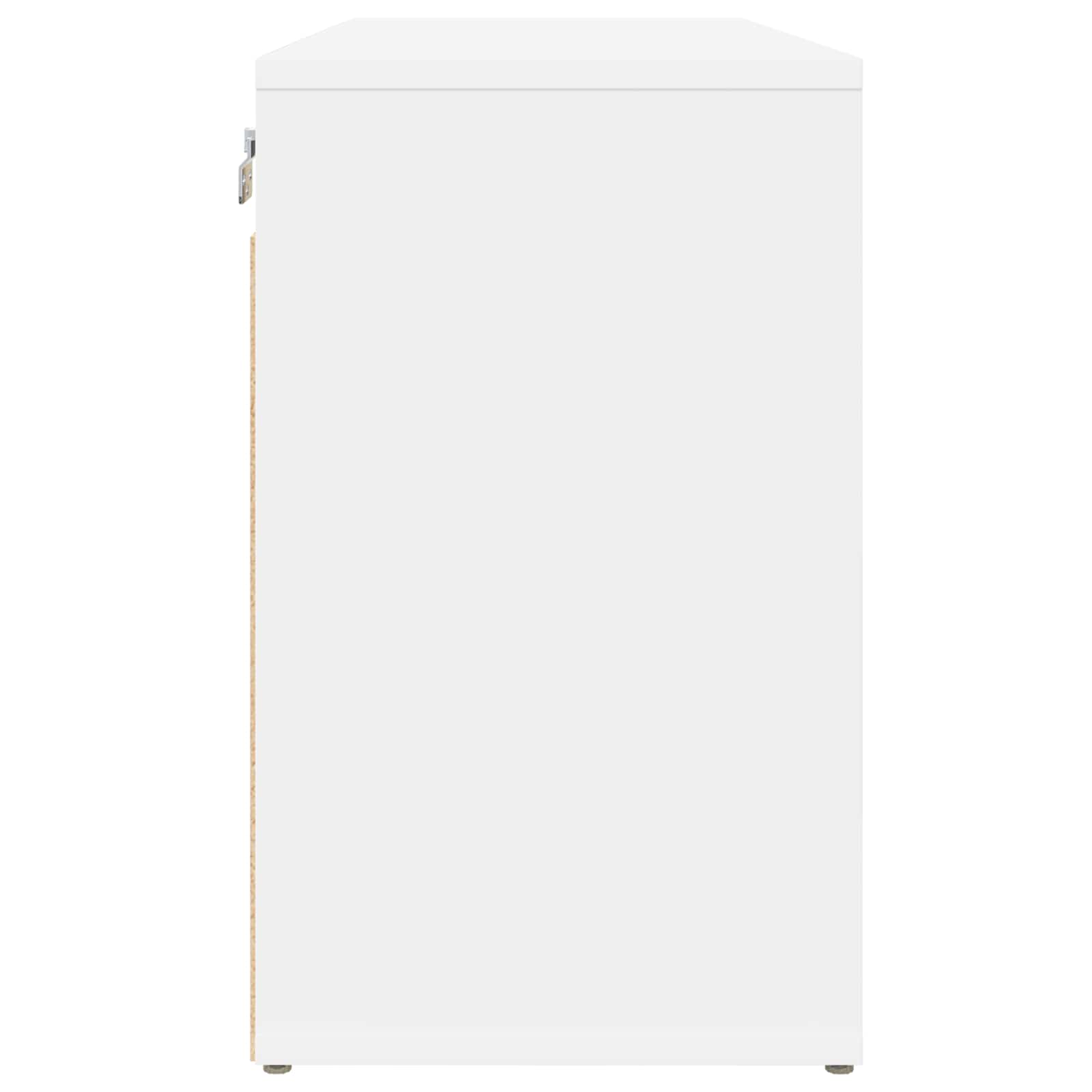 vidaXL Shoe Cabinet 77.5 x 30 x 51 cm Engineered Wood White 6