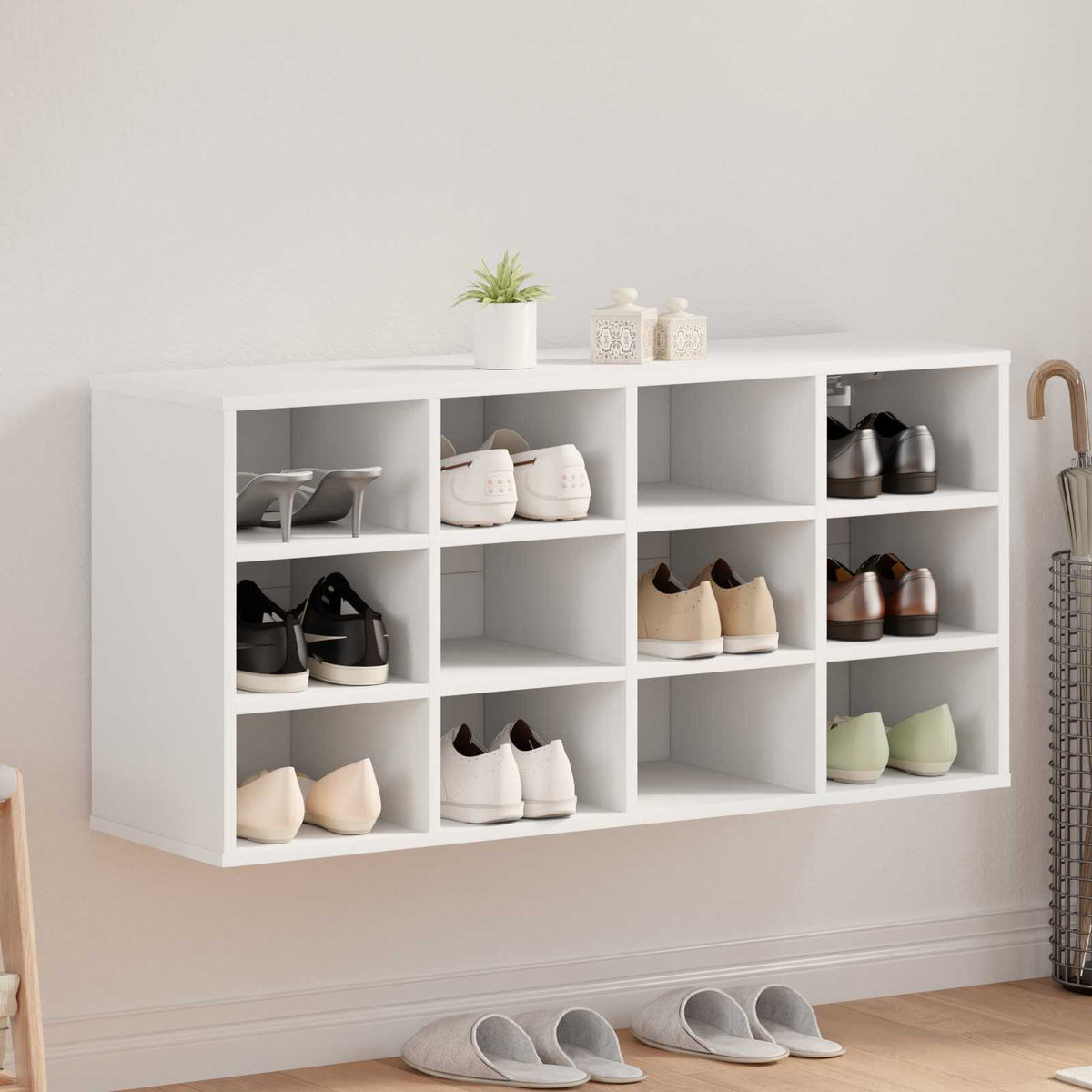 vidaXL Shoe Cabinet Engineered Wood Width 103 cm