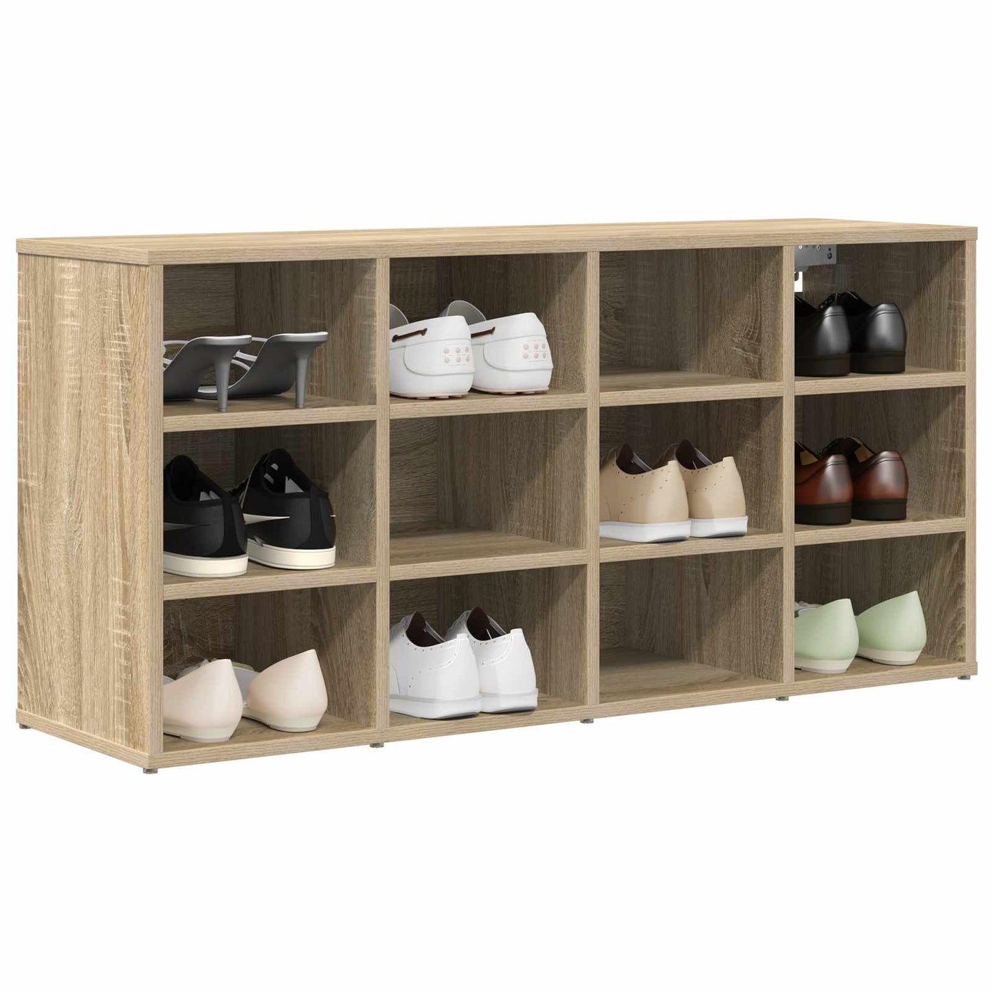 vidaXL Shoe Cabinet 103 x 30 x 51 cm Engineered Wood Sonoma Oak 3