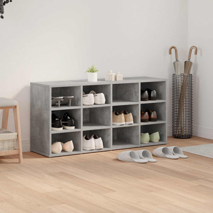 vidaXL Shoe Cabinet 103 x 30 x 51 cm Engineered Wood Concrete grey 4