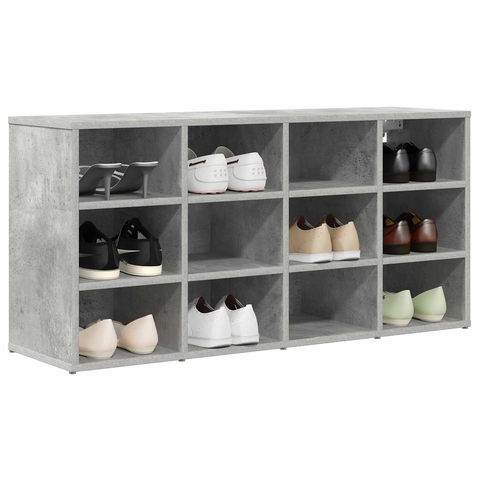 vidaXL Shoe Cabinet 103 x 30 x 51 cm Engineered Wood Concrete grey 3