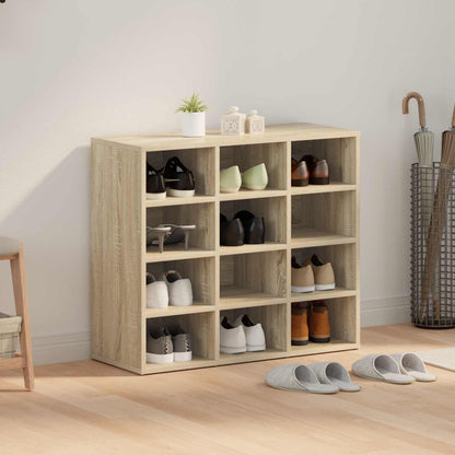 vidaXL Shoe Cabinet 77.5 x 30 x 67 cm Engineered Wood Sonoma Oak 4