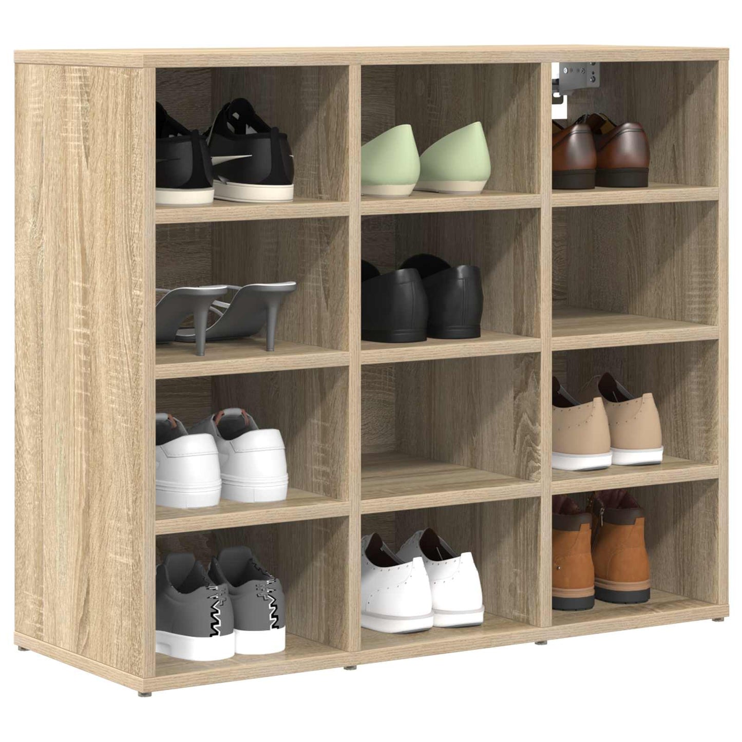 vidaXL Shoe Cabinet 77.5 x 30 x 67 cm Engineered Wood Sonoma Oak 3