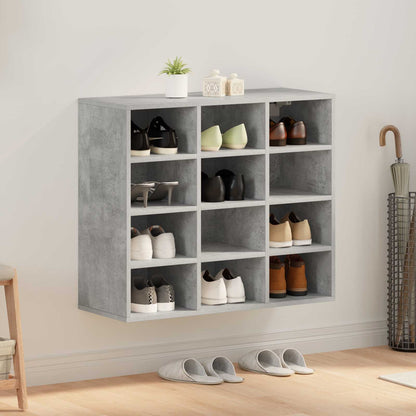 vidaXL Shoe Cabinet 77.5 x 30 x 67 cm Engineered Wood Concrete grey 1