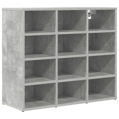 vidaXL Shoe Cabinet 77.5 x 30 x 67 cm Engineered Wood Concrete grey 2