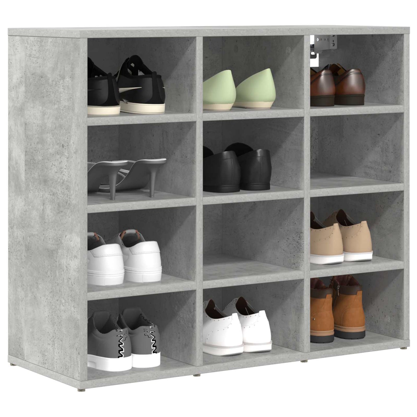 vidaXL Shoe Cabinet 77.5 x 30 x 67 cm Engineered Wood Concrete grey 3