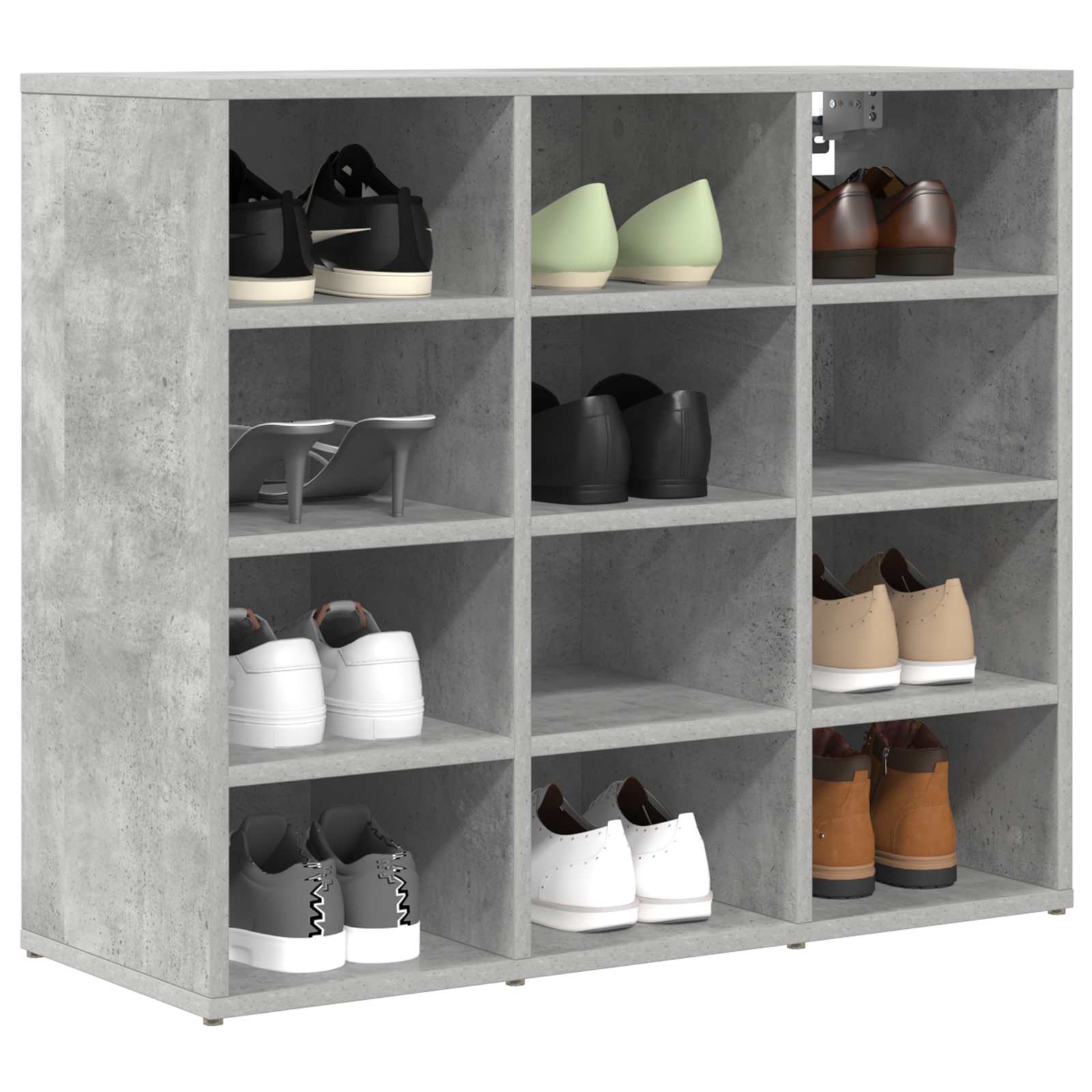 vidaXL Shoe Cabinet 77.5 x 30 x 67 cm Engineered Wood Concrete grey 3