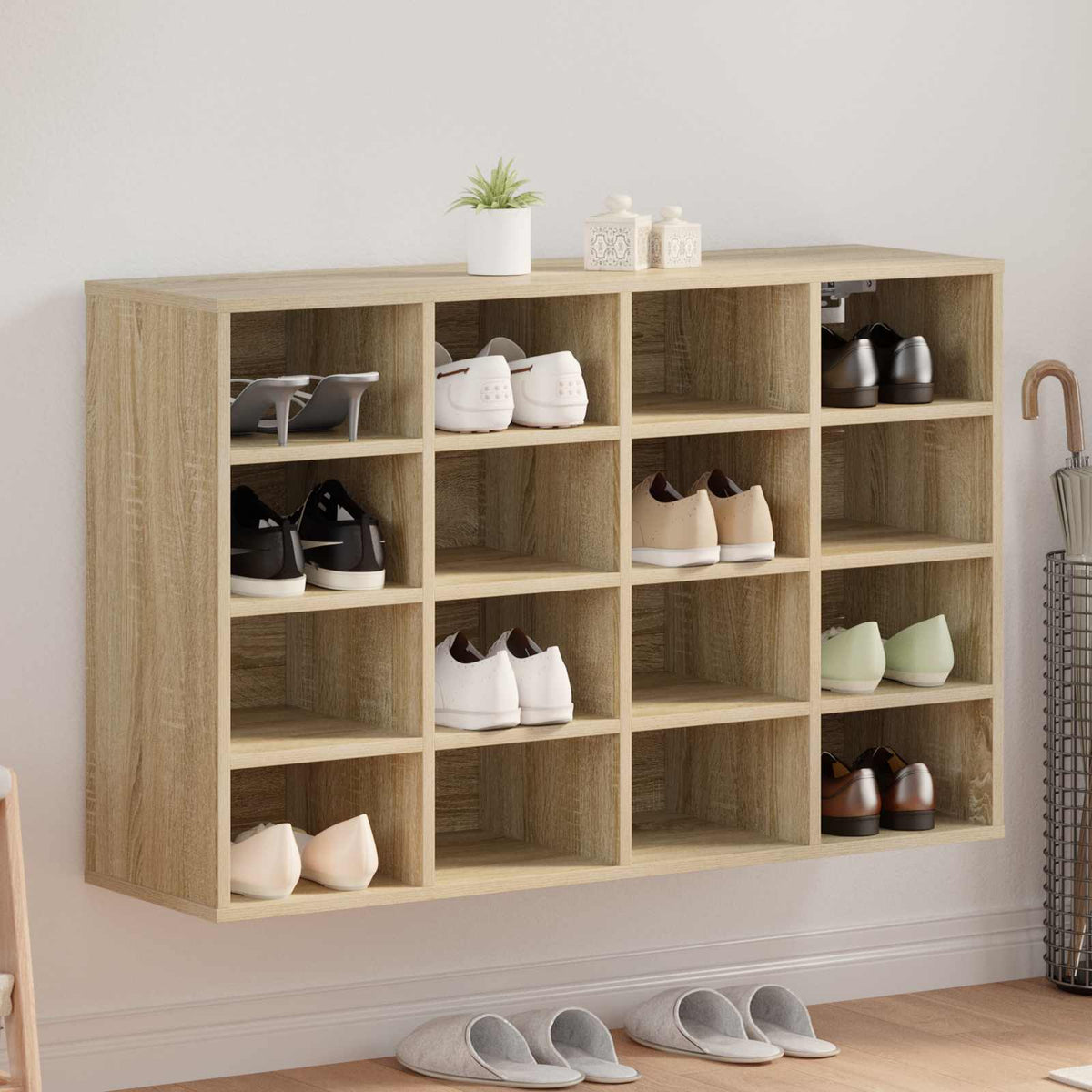 vidaXL Shoe Cabinet Engineered Wood Width 103 cm