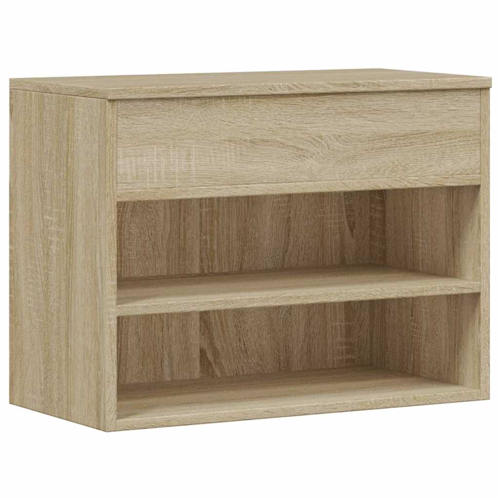 808741 vidaXL Shoe Bench Sonoma Oak 60x30x45 cm Engineered Wood 2