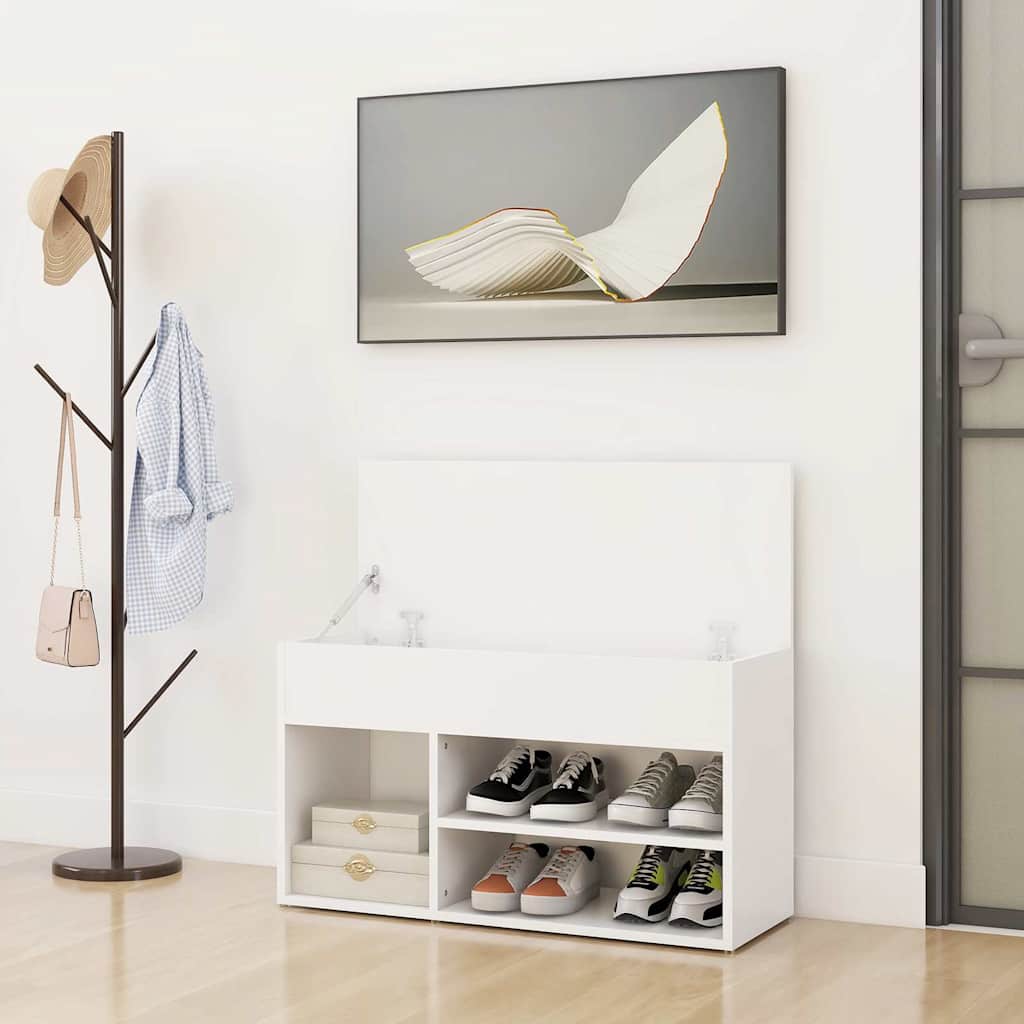 808747 vidaXL Shoe Bench White 80x30x45 cm Engineered Wood 3