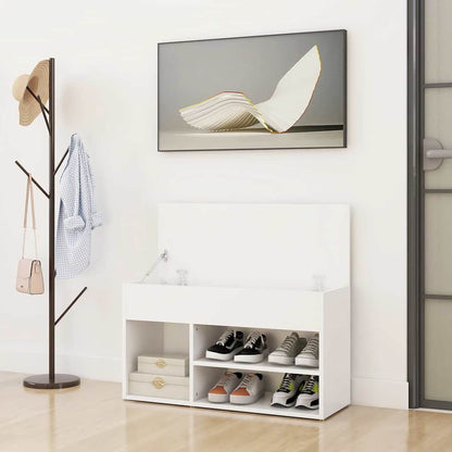808747 vidaXL Shoe Bench White 80x30x45 cm Engineered Wood 3