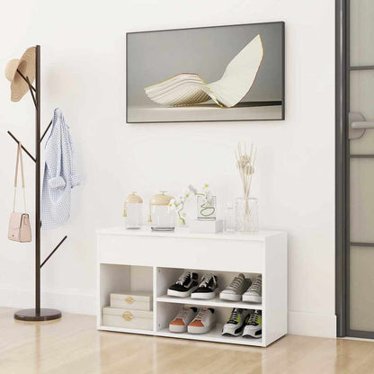 808747 vidaXL Shoe Bench White 80x30x45 cm Engineered Wood 1