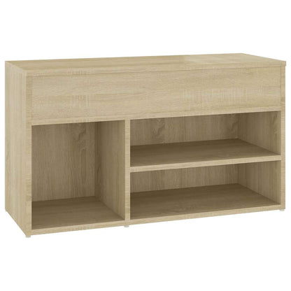 808750 vidaXL Shoe Bench Sonoma Oak 80x30x45 cm Engineered Wood 2