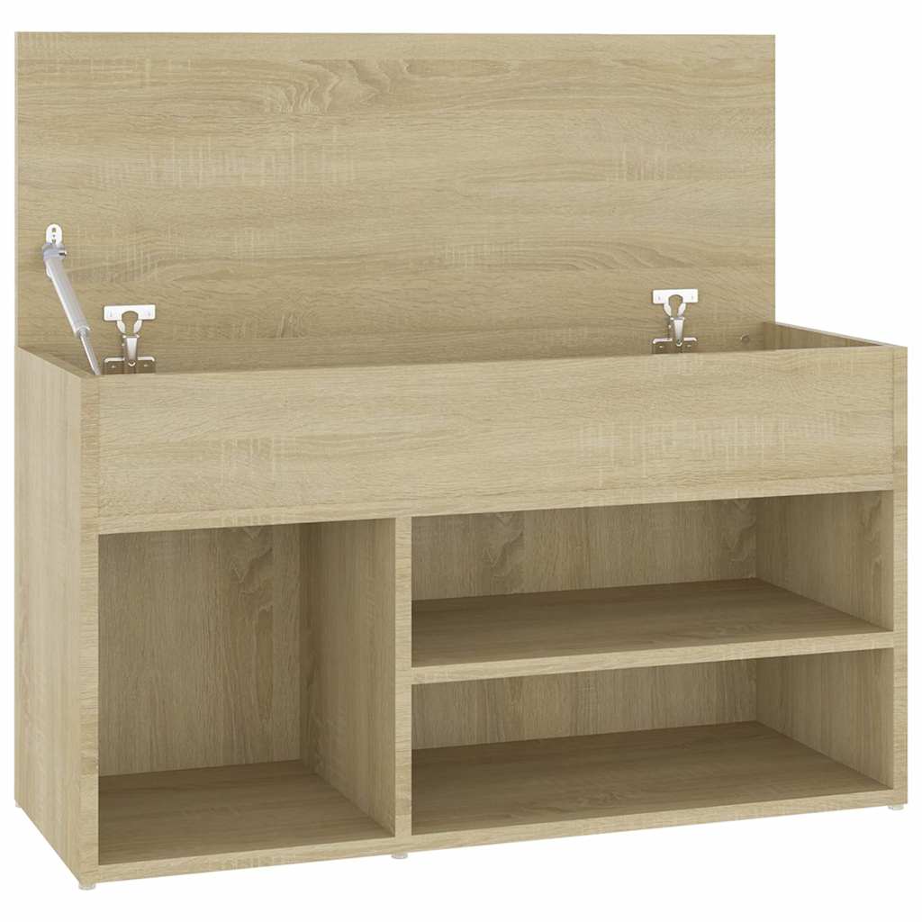 808750 vidaXL Shoe Bench Sonoma Oak 80x30x45 cm Engineered Wood 5