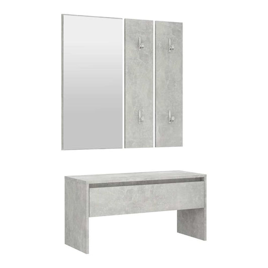 Hallway Furniture Set Engineered Wood Concrete grey