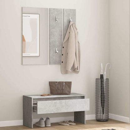 vidaXL Hallway Furniture Set | Concrete grey | Engineered wood, acrylic 3