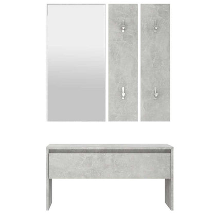 vidaXL Hallway Furniture Set | Concrete grey | Engineered wood, acrylic 5