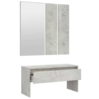 vidaXL Hallway Furniture Set | Concrete grey | Engineered wood, acrylic 6