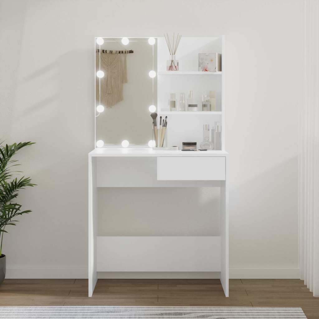 vidaXL Dressing Table with LED 74.5x40x141 cm