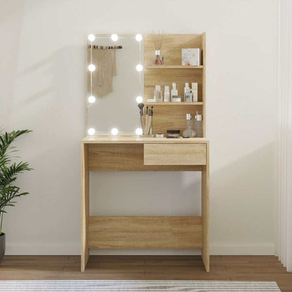 vidaXL Dressing Table with LED 74.5x40x141 cm