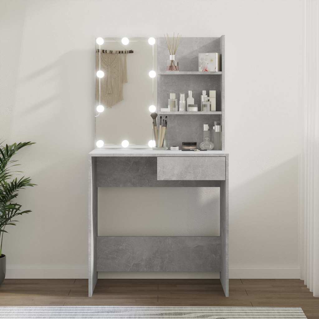vidaXL Dressing Table with LED 74.5x40x141 cm