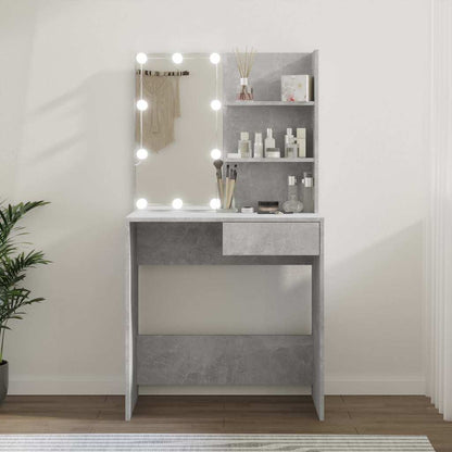 vidaXL Dressing Table with LED 74.5x40x141 cm