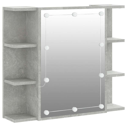 vidaXL Mirror Cabinet with LED Concrete Grey 70x16,5x60 cm 2