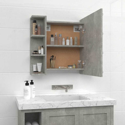 vidaXL Mirror Cabinet with LED Concrete Grey 70x16,5x60 cm 5