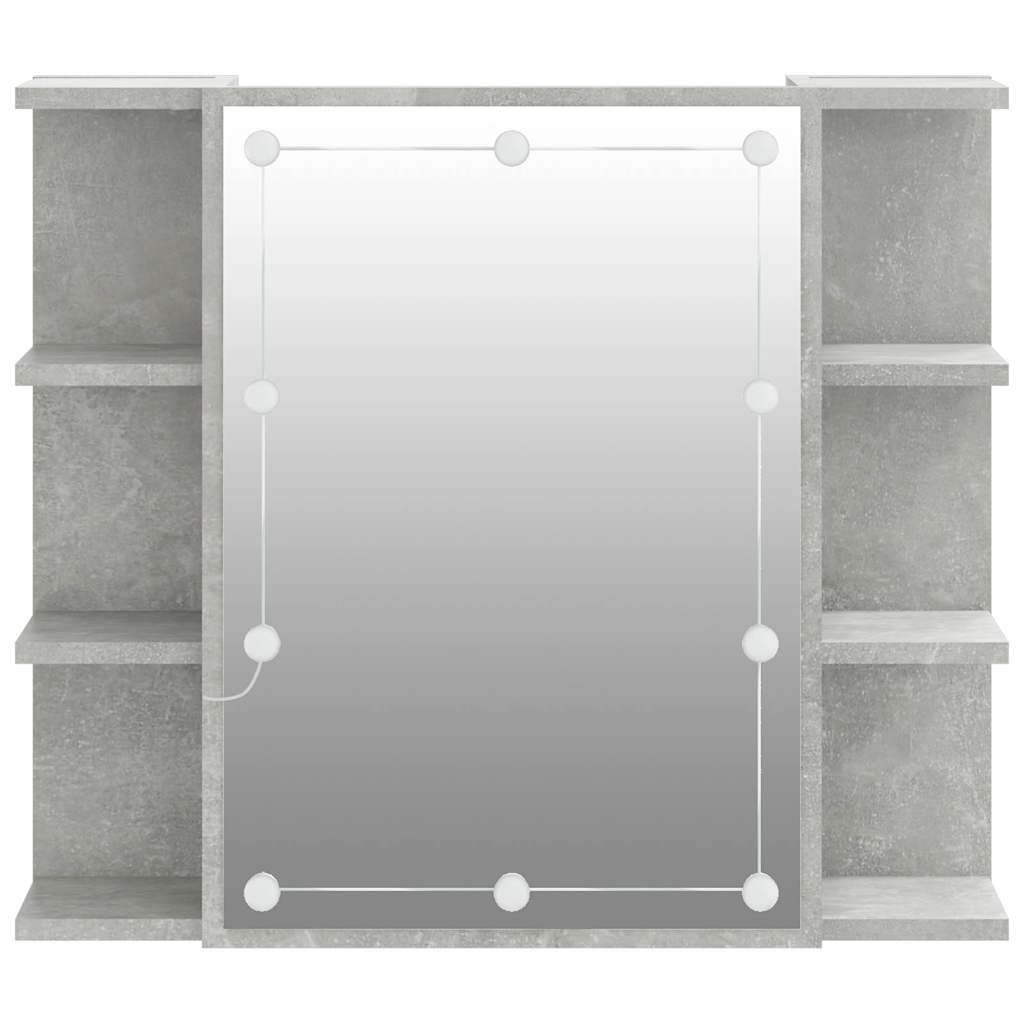 vidaXL Mirror Cabinet with LED Concrete Grey 70x16,5x60 cm 6