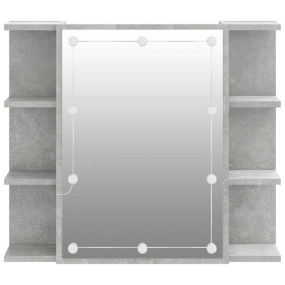 vidaXL Mirror Cabinet with LED Concrete Grey 70x16,5x60 cm 6