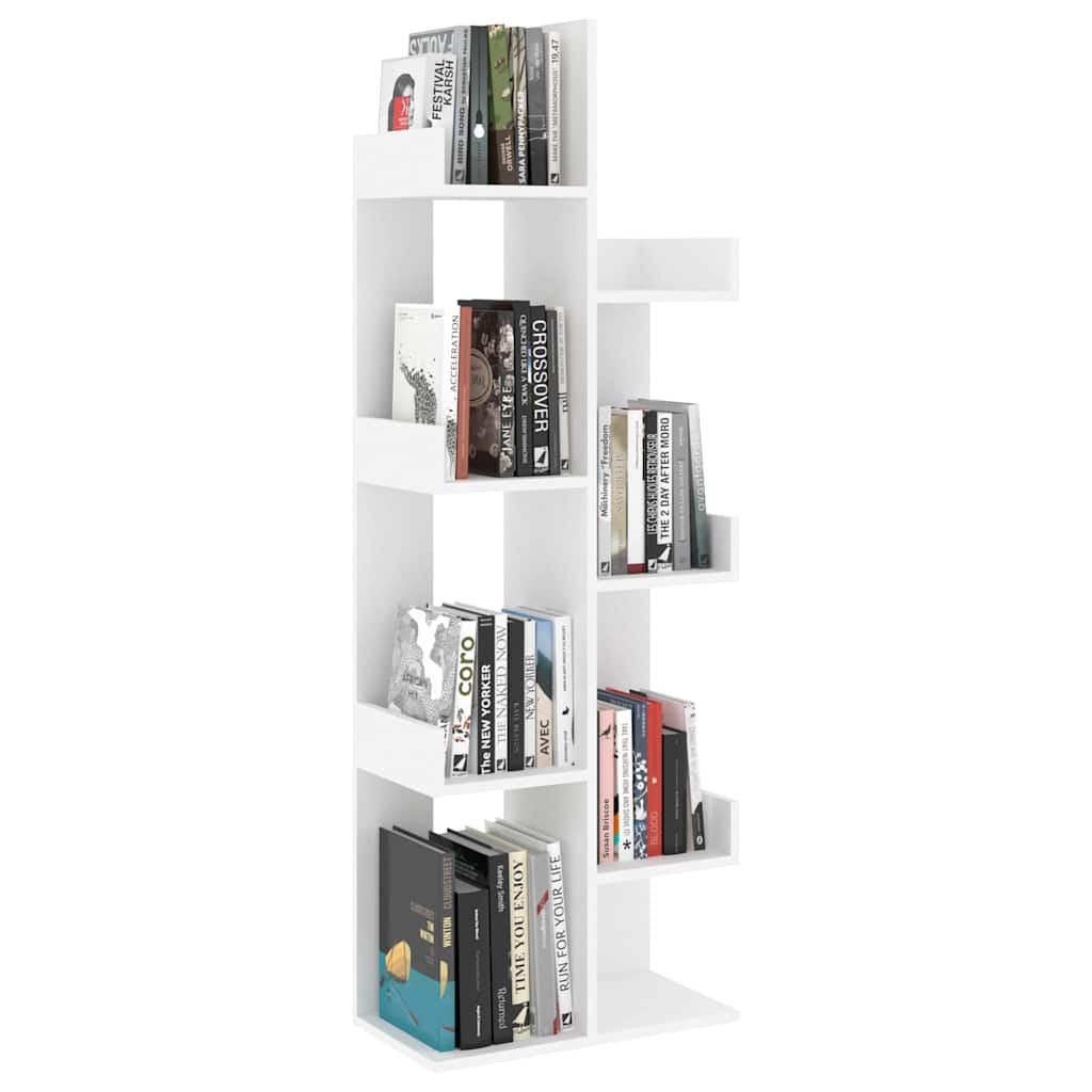 808909 vidaXL Book Cabinet White 48x25,5x140 cm Engineered Wood 6