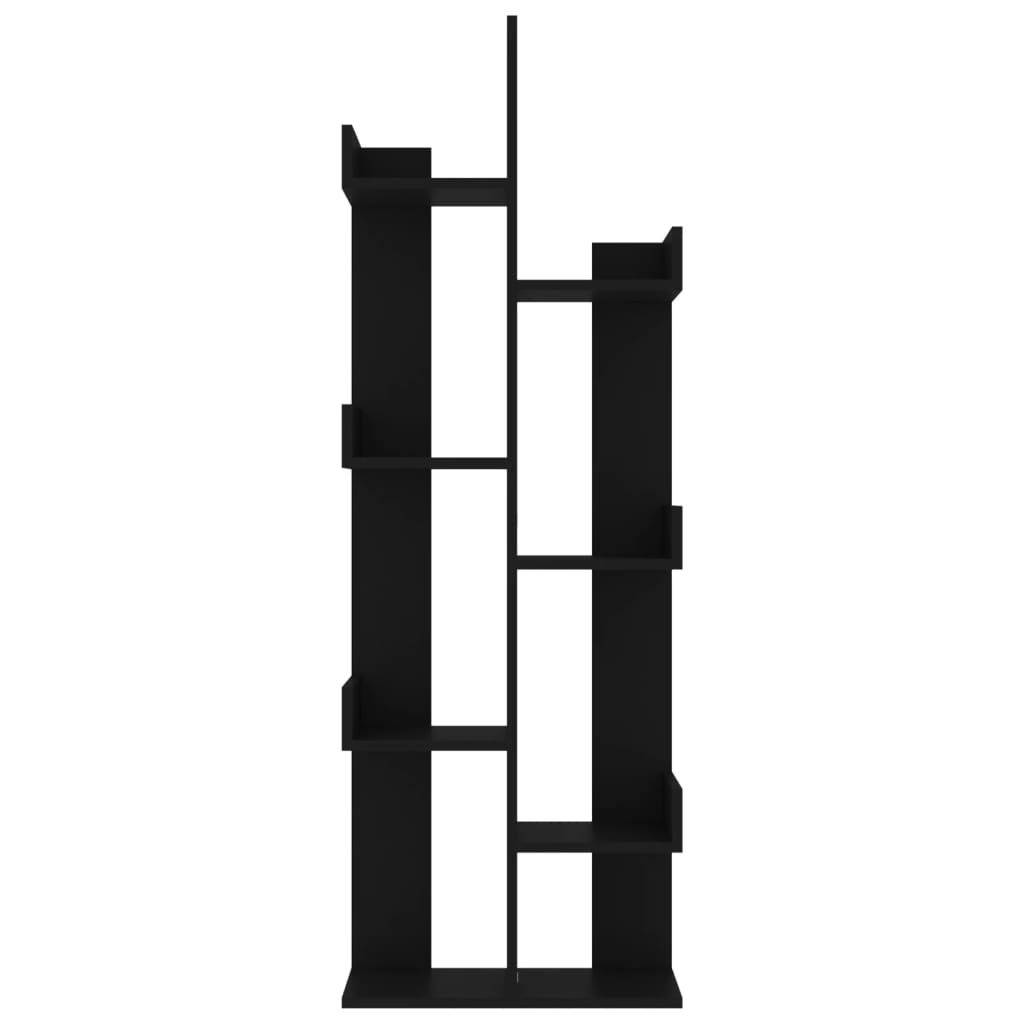 808910 vidaXL Book Cabinet Black 48x25,5x140 cm Engineered Wood 4