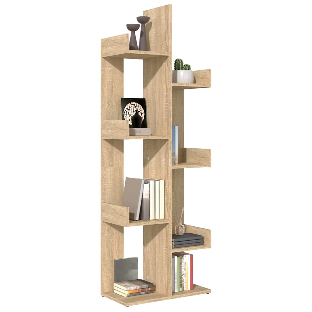 808912 vidaXL Book Cabinet Sonoma Oak 48x25,5x140 cm Engineered Wood 5