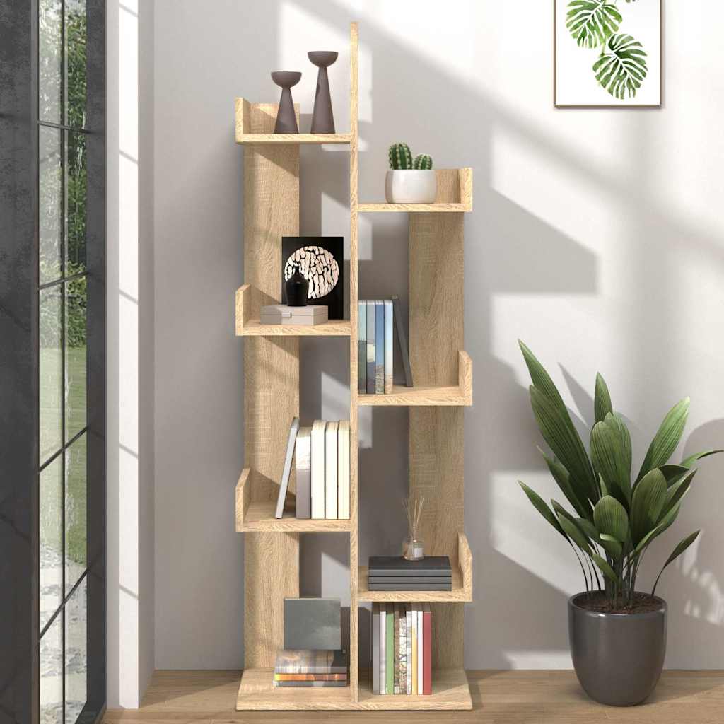 808912 vidaXL Book Cabinet Sonoma Oak 48x25,5x140 cm Engineered Wood 1