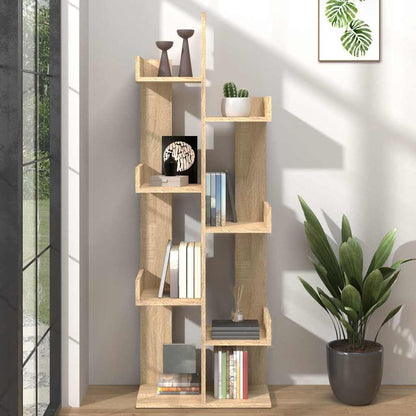 808912 vidaXL Book Cabinet Sonoma Oak 48x25,5x140 cm Engineered Wood 1