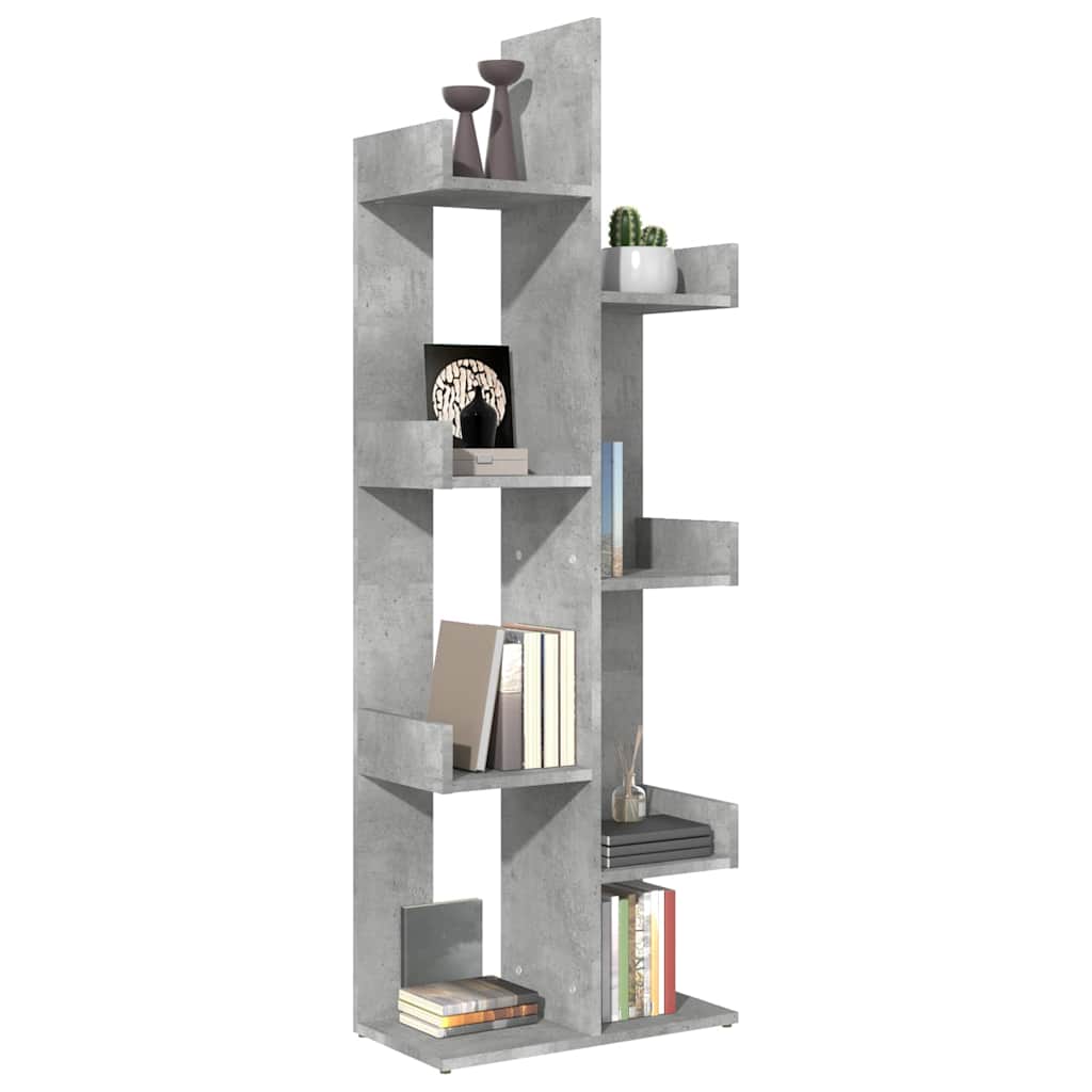 808913 vidaXL Book Cabinet Concrete Grey 48x25,5x140 cm Engineered Wood 5