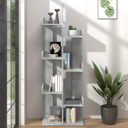 808913 vidaXL Book Cabinet Concrete Grey 48x25,5x140 cm Engineered Wood 1