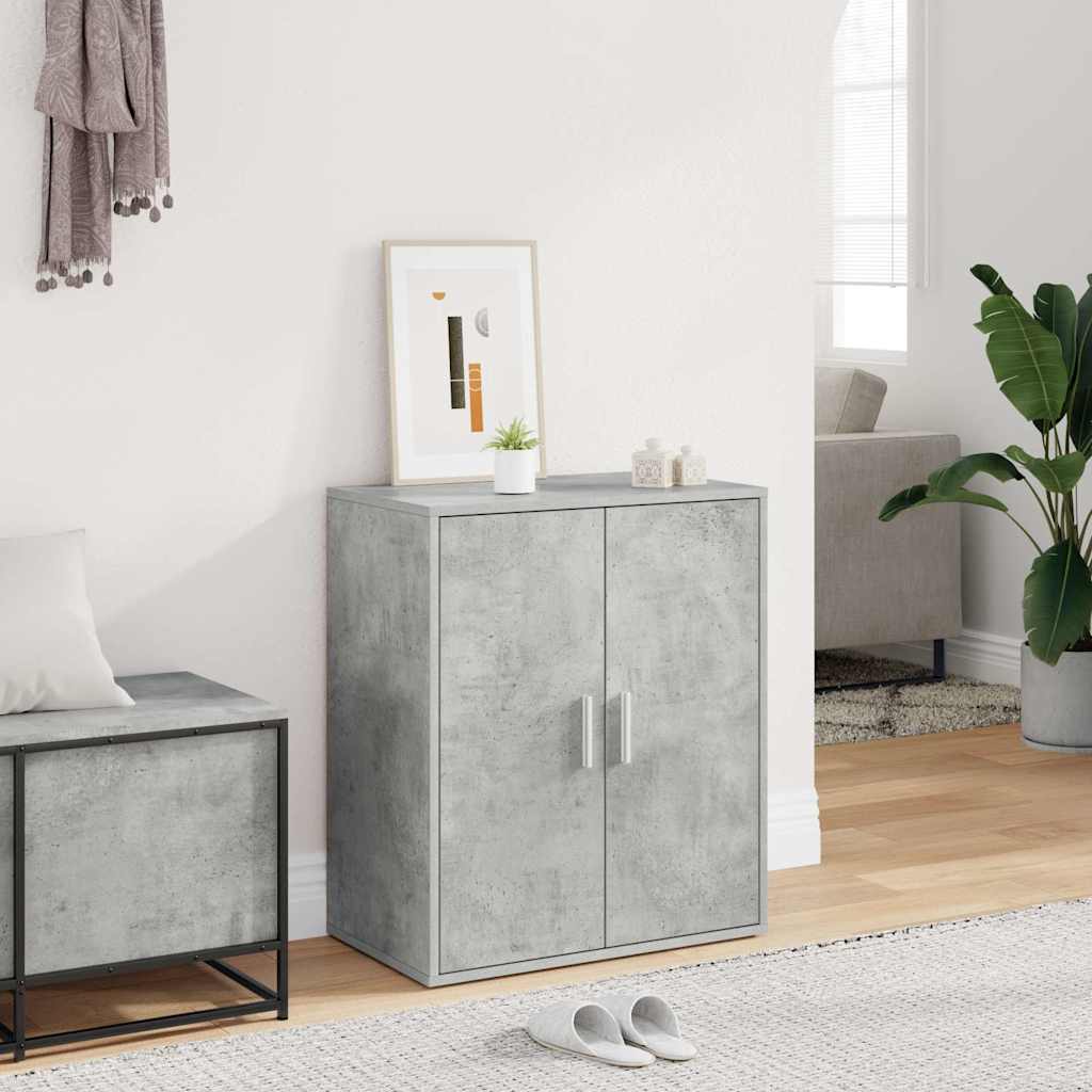 Shoe Cabinet Engineered Wood Width 60 cm Shoe Cabinet with Door Concrete grey 70 cm
