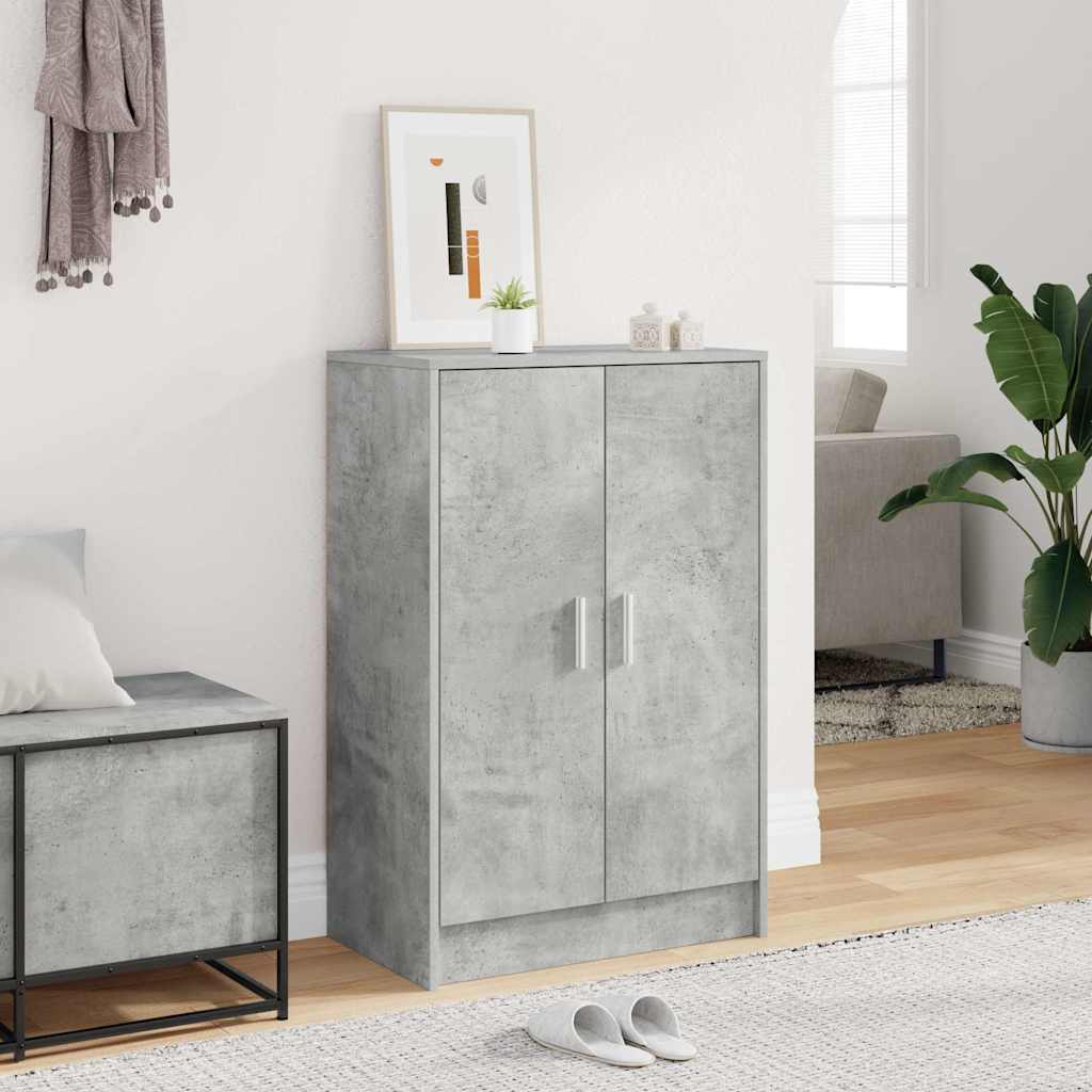 Shoe Cabinet Engineered Wood Width 60 cm Shoe Cabinet with Door Concrete grey 92 cm
